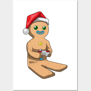 Gingerbread man Christmas Gamer Posters and Art
